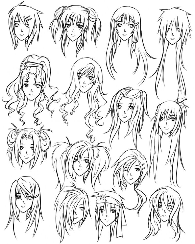 Wavy Anime Hairstyles
 Short Curly Hair Drawing at GetDrawings