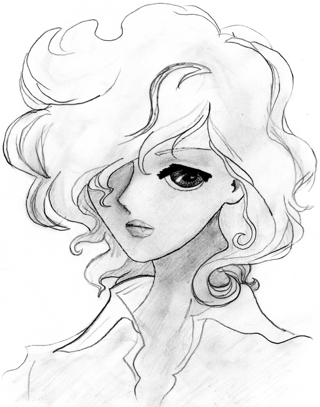 Wavy Anime Hairstyles
 Girl wi curly hair by franbo on DeviantArt
