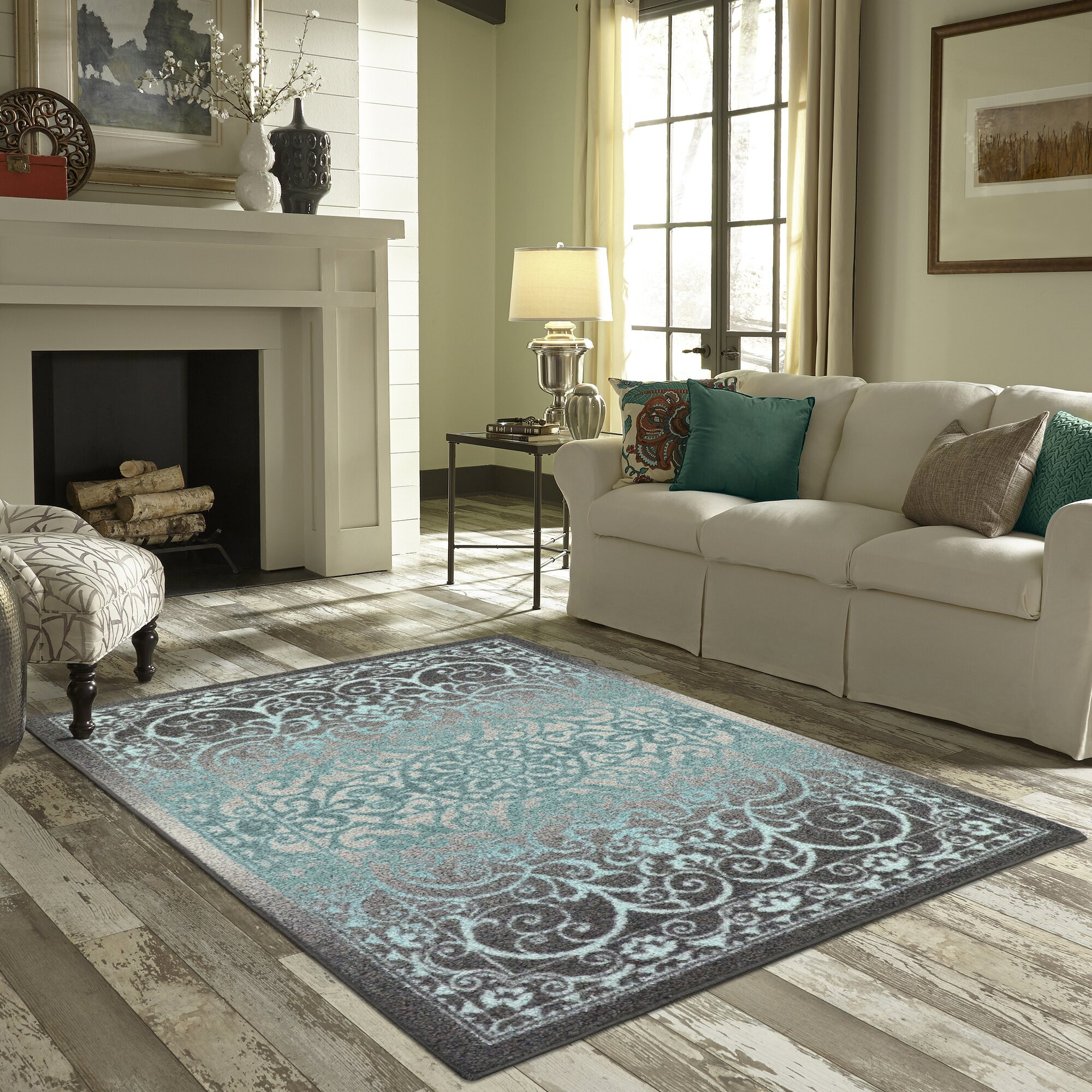 Wayfair Living Room Rugs
 Maples Rugs Hudson Gray Blue Area Rug & Reviews