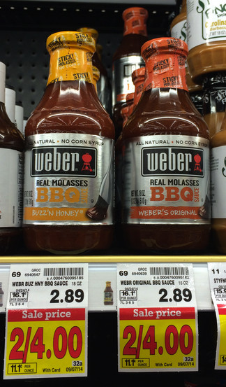 Weber Bbq Sauces
 Weber BBQ Sauce ONLY $1 at Kroger