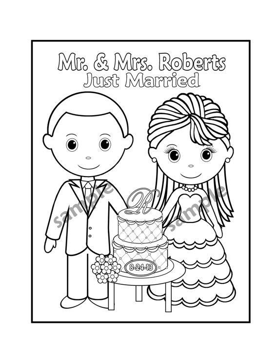 Wedding Coloring Books
 Printable Personalized Wedding coloring activity book Favor