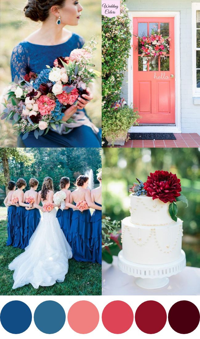 Wedding Colors For August
 A Royal Blue Coral & Cranberry Wedding Palette