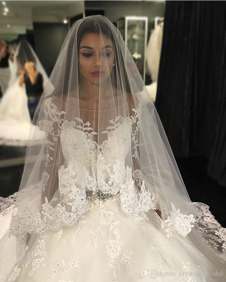 Wedding Dresses With Veils
 2018 New Luxury Bridal Veils Wedding Hair Accessories
