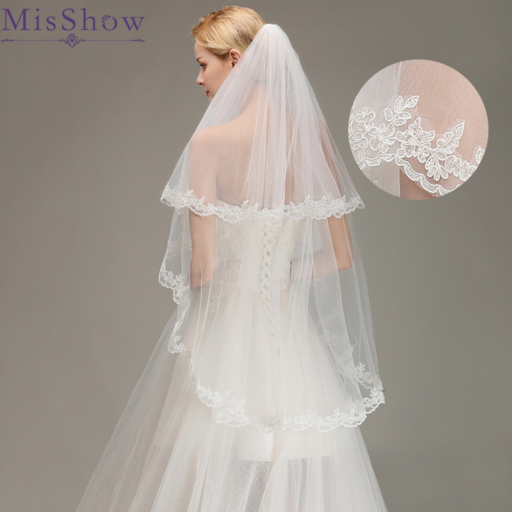 Wedding Dresses With Veils
 Aliexpress Buy Stock Romantic Short wedding veils