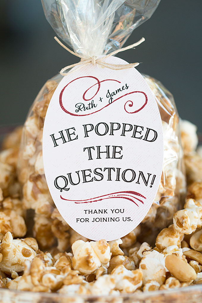 Wedding Engagement Party Gift Ideas
 Wedding Favor Friday Caramel Corn Wedding Inspiration