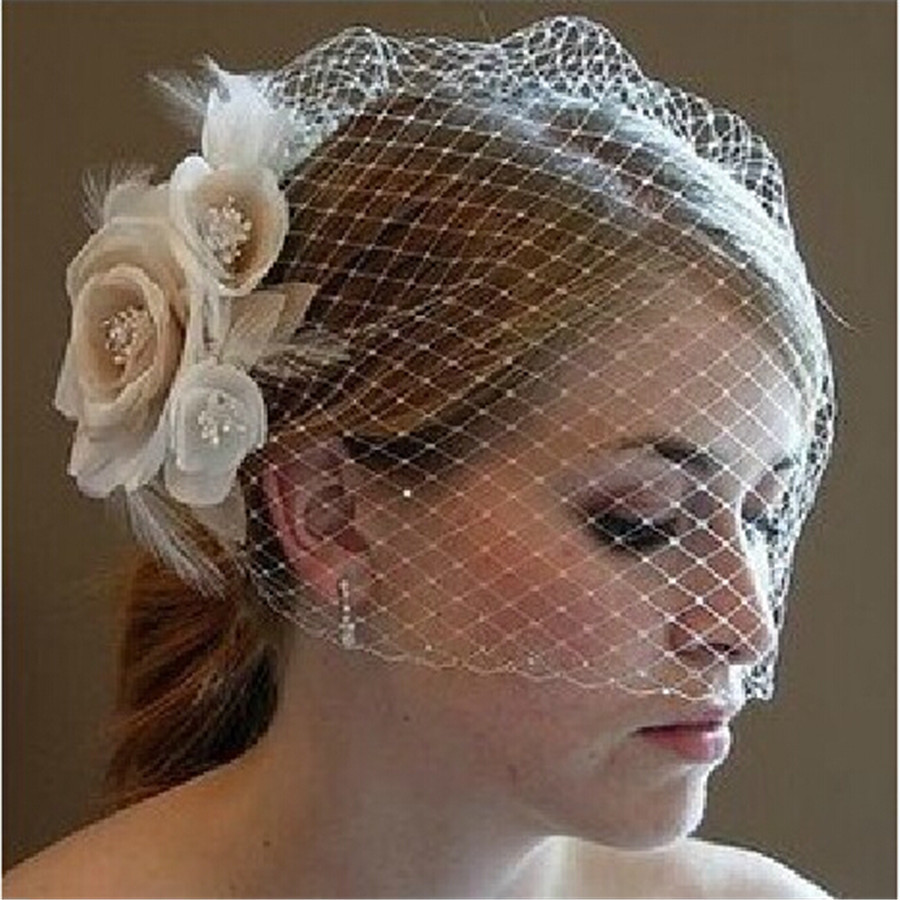 Wedding Face Veil
 Women White Wedding Accessories Bridal Wedding Hats Face