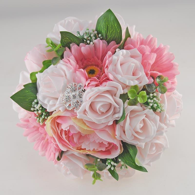 Wedding Flowers Images
 Brides Pale Pink Rose Silk Gerbera & Peony Wedding