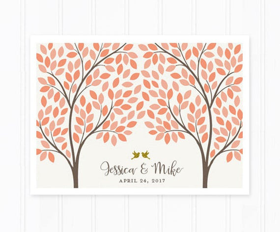 Wedding Guest Book Tree Leaves
 Guest Book Wedding Guest Book Tree Poster by MooseberryPaperCo