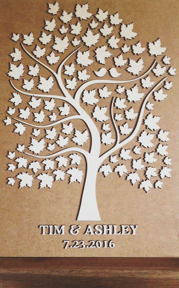 Wedding Guest Book Tree Leaves
 3D Wedding Guest Book Alternative Wedding Tree by
