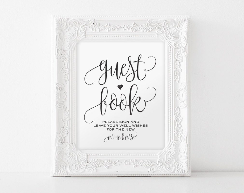 Wedding Guest Sign-in Book
 Guest Book Sign Please Sign our Guest Book Guest Book