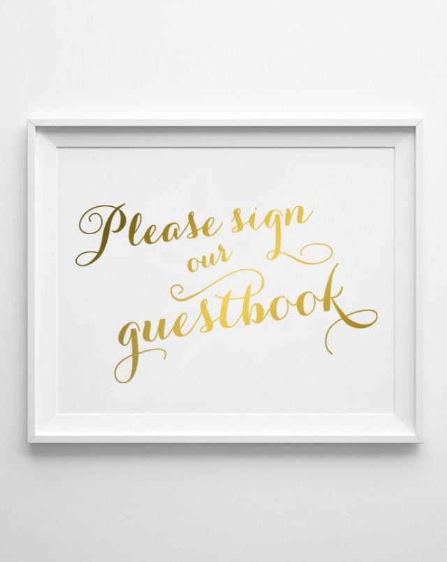 Wedding Guest Sign-in Book
 Guestbook Wedding Sign In Gold Foil Guest Book Wedding