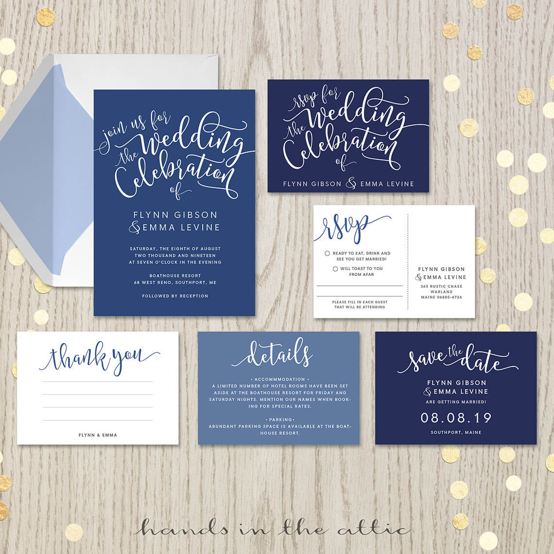 Wedding Invitation Sets
 Navy Blue Wedding Invitation Set