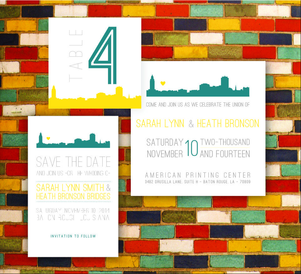 Wedding Invitations Baton Rouge
 Baton Rouge Skyline Wedding Package