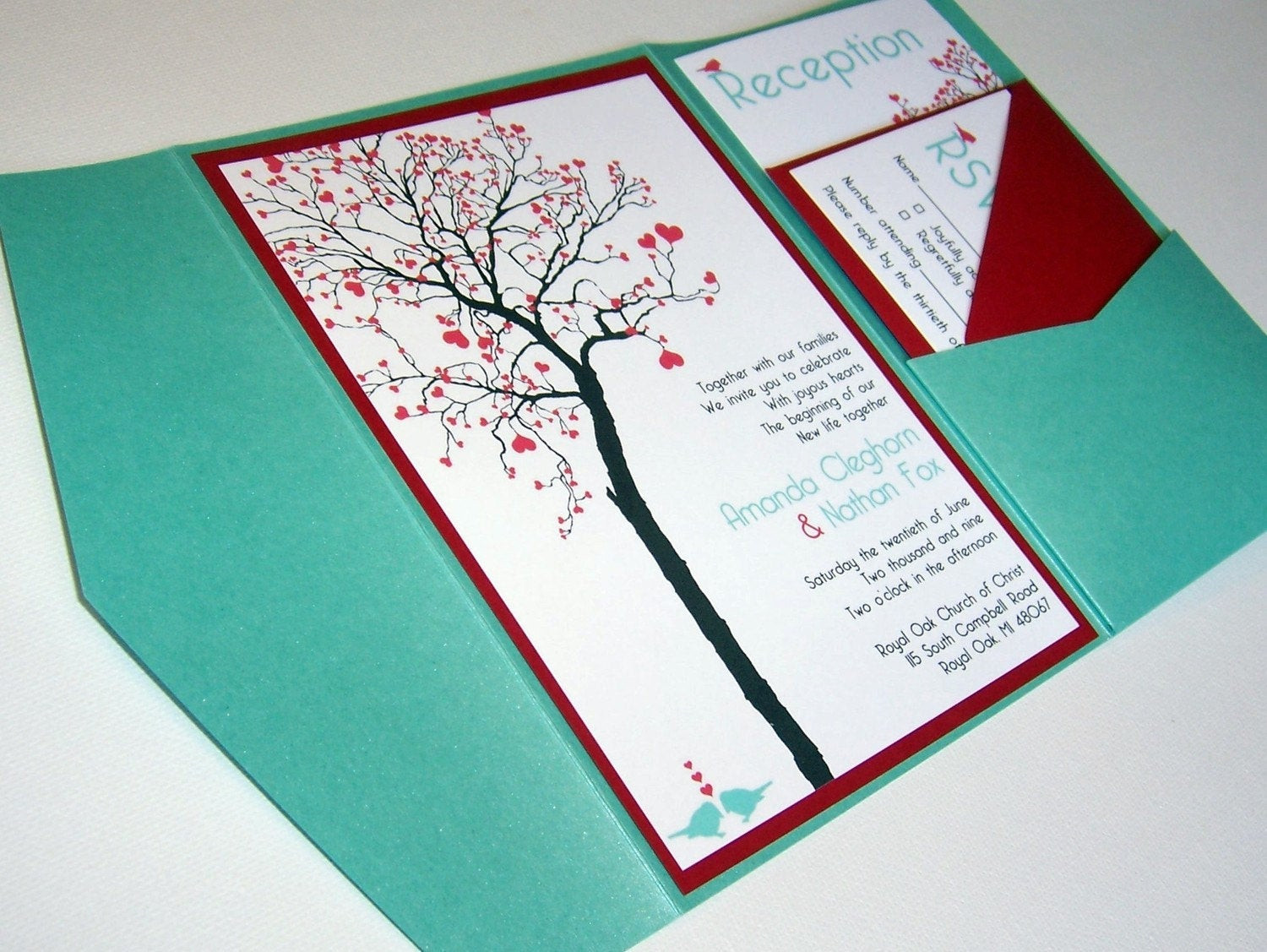 Wedding Invitations DIY
 Wedding Invitation DIY Pocketfold Heart Tree Printable