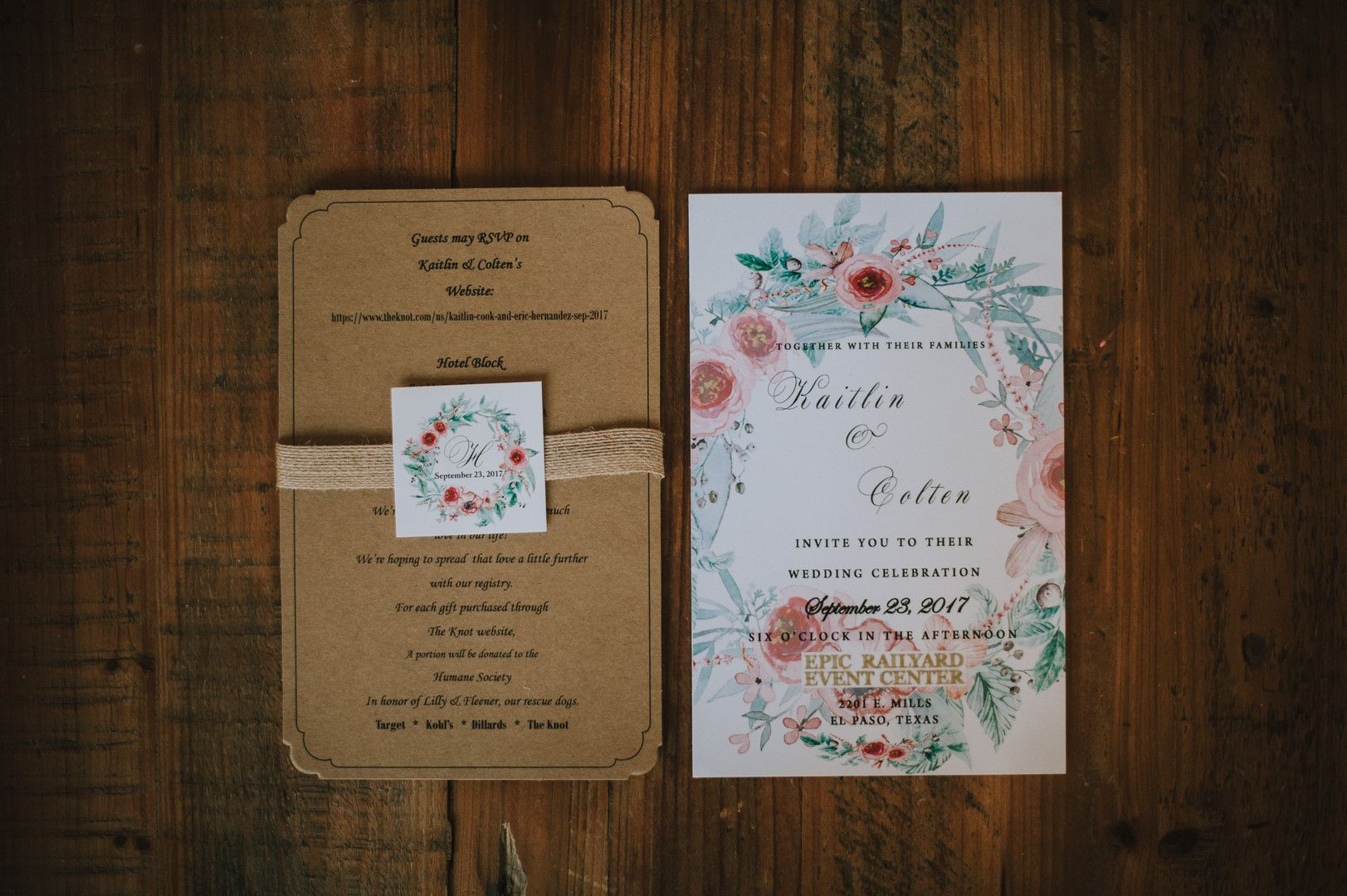 Wedding Invitations El Paso Tx
 Kaitlin Colten Wedding EPIC Railyard Event Center El Paso