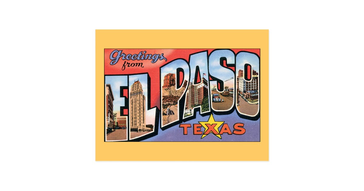 Wedding Invitations El Paso Tx
 Greetings from El Paso Texas Postcard