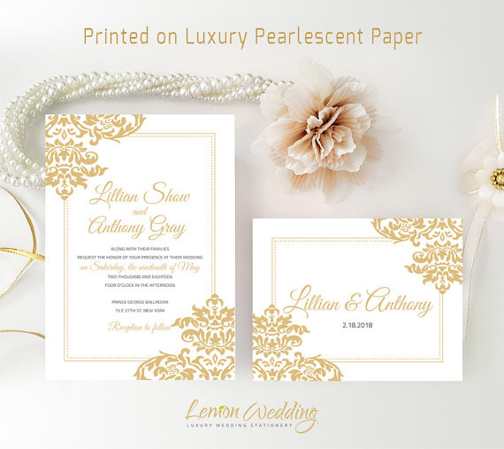Wedding Invitations Inexpensive
 Cheap wedding Invitation kits printed Gold wedding