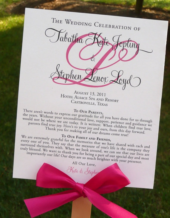 Wedding Program Ideas DIY
 DIY Ceremony Program that Doubles as a Fan