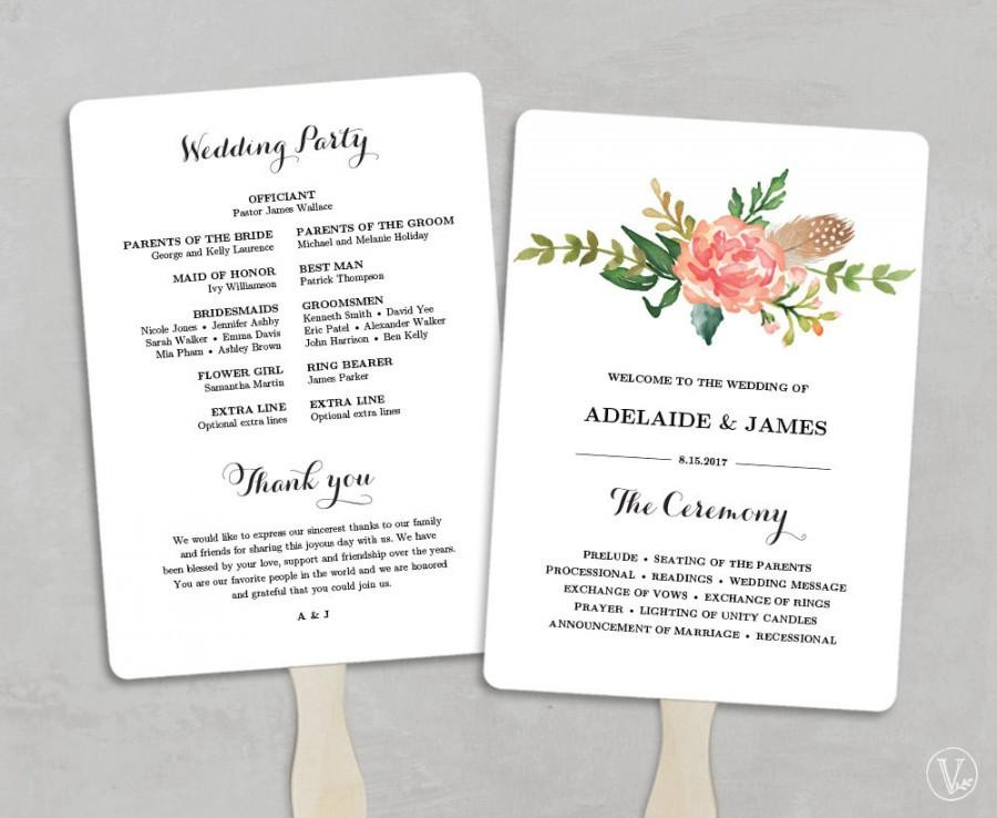 Wedding Programs DIY Templates
 Printable Wedding Program Template Fan Wedding Programs