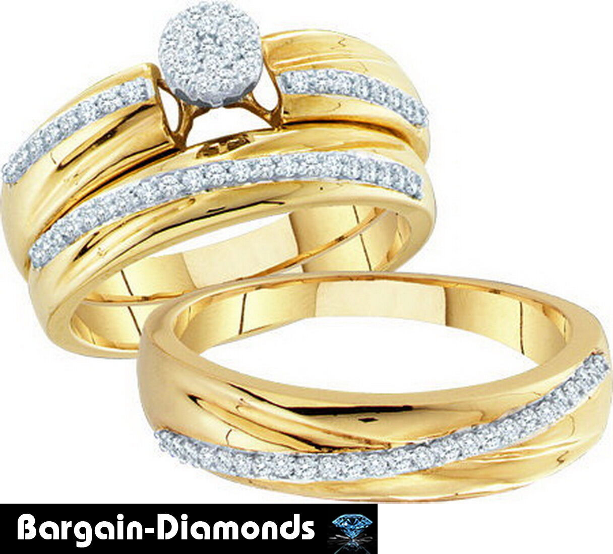 Wedding Ring Sets For Bride And Groom
 diamond 40 carat 3 ring bridal engagement wedding band