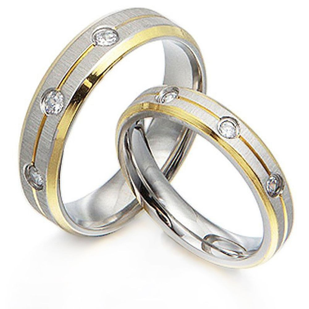 Wedding Ring Sets For Bride And Groom
 Groom&Bride 18K Gold Diamonds Matching Wedding Bands