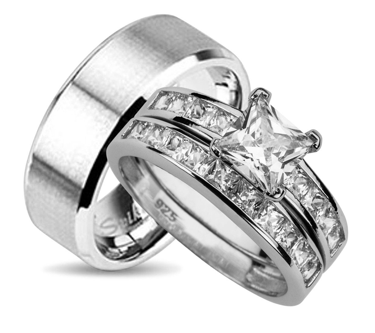 Wedding Ring Sets For Her And Him
 LaRaso & Co His and Hers Wedding Ring Set Matching