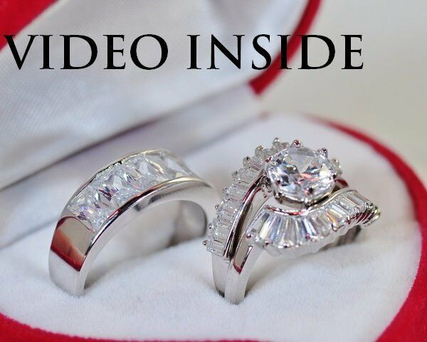 Wedding Ring Sets For Her And Him
 For Him and Her 3 Pieces Wedding Set Engagement Ring