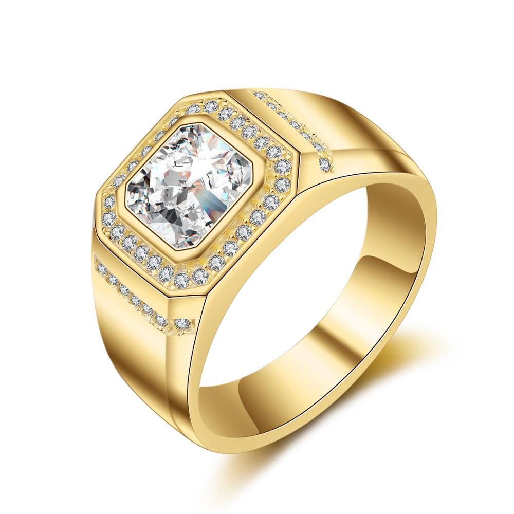 Wedding Rings For Guys
 Aliexpress Buy Men s luxury rings square big Cubic