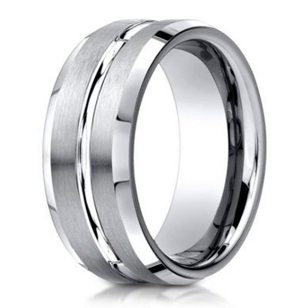 Wedding Rings For Guys
 Men s palladium wedding ring with center cut 6mm Just