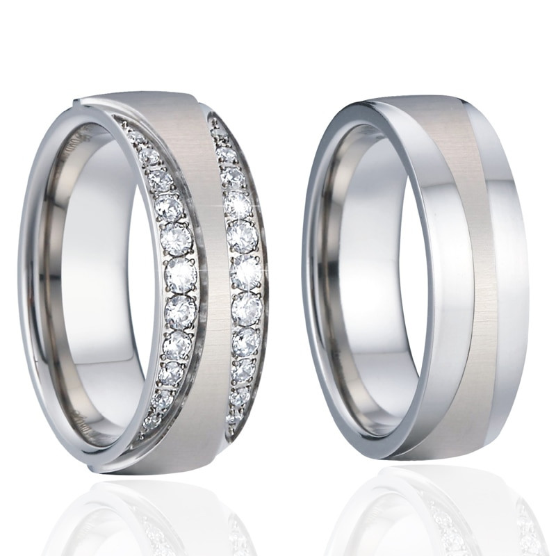 Wedding Rings For Guys
 Luxury Wedding Band Lovers Rings Men Handmade AAA Cubic