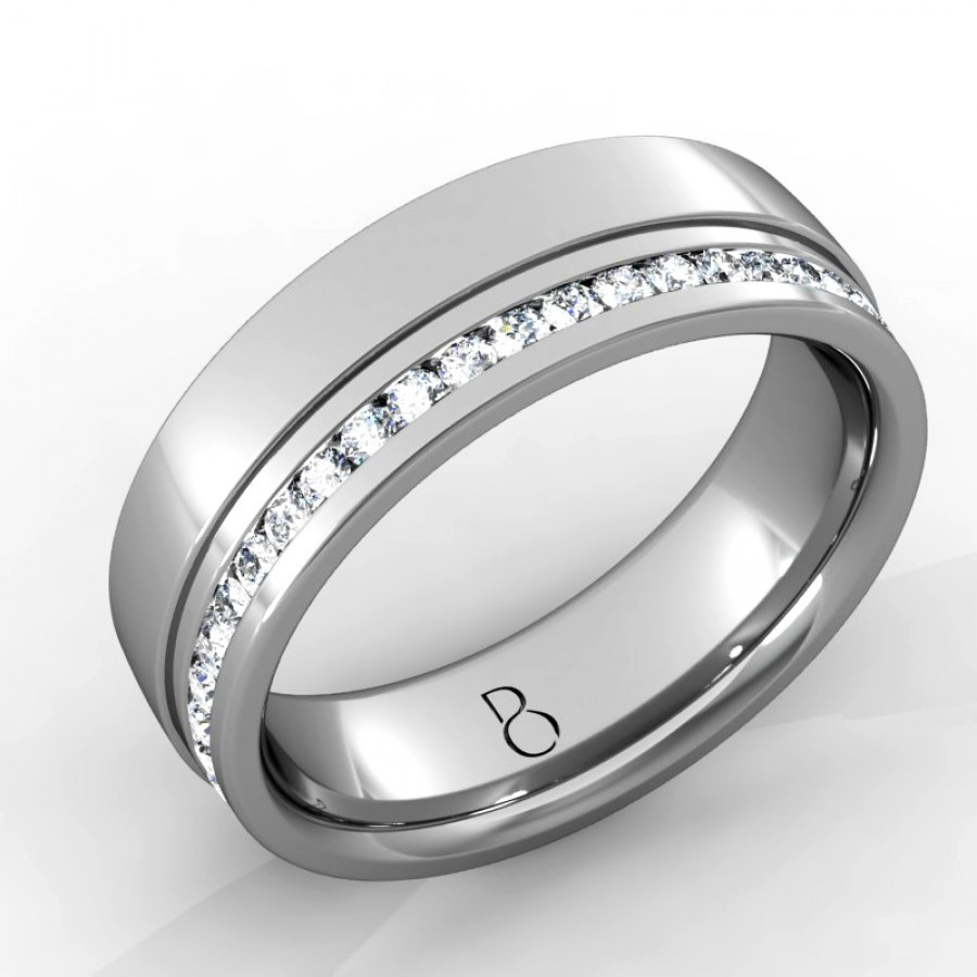 Wedding Rings For Guys
 Platinum 950 Mens Diamond Set Wedding Band 0 45ct