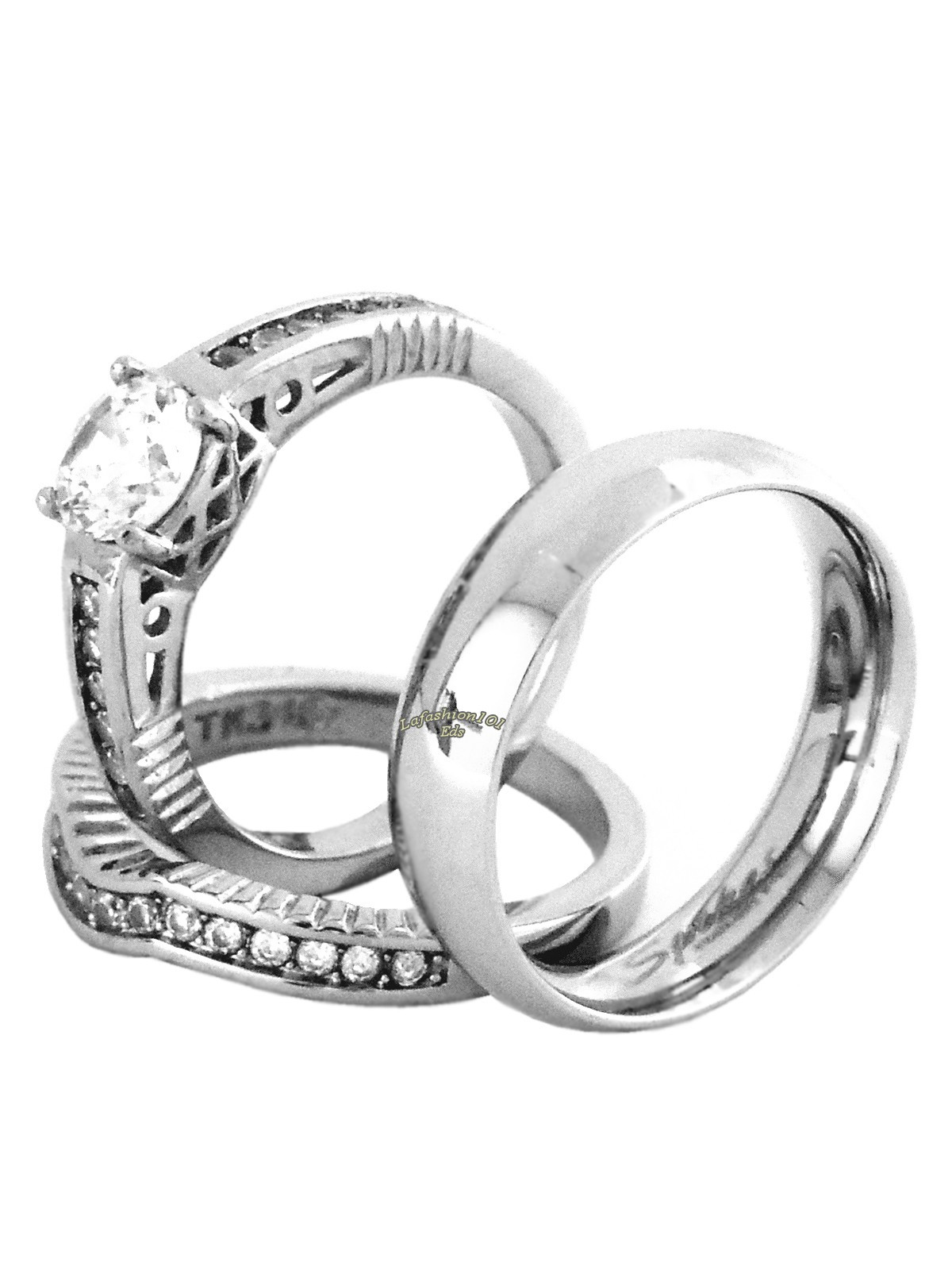 Wedding Rings Sets At Walmart
 His Hers Couple Lovers Stainless Steel Wedding Ring Set