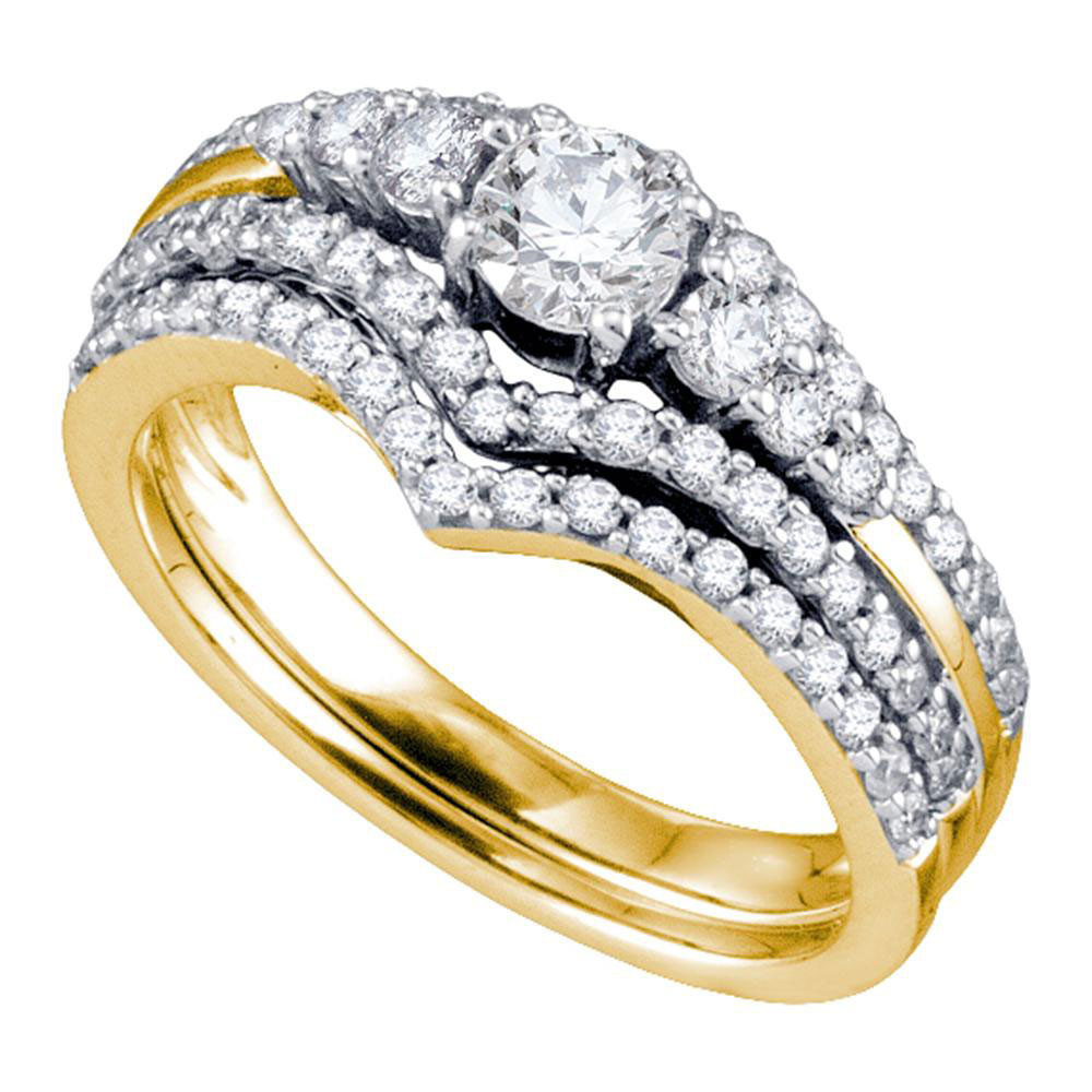 Wedding Rings Sets At Walmart
 14kt Yellow Gold Womens Round Diamond Chevron Bridal