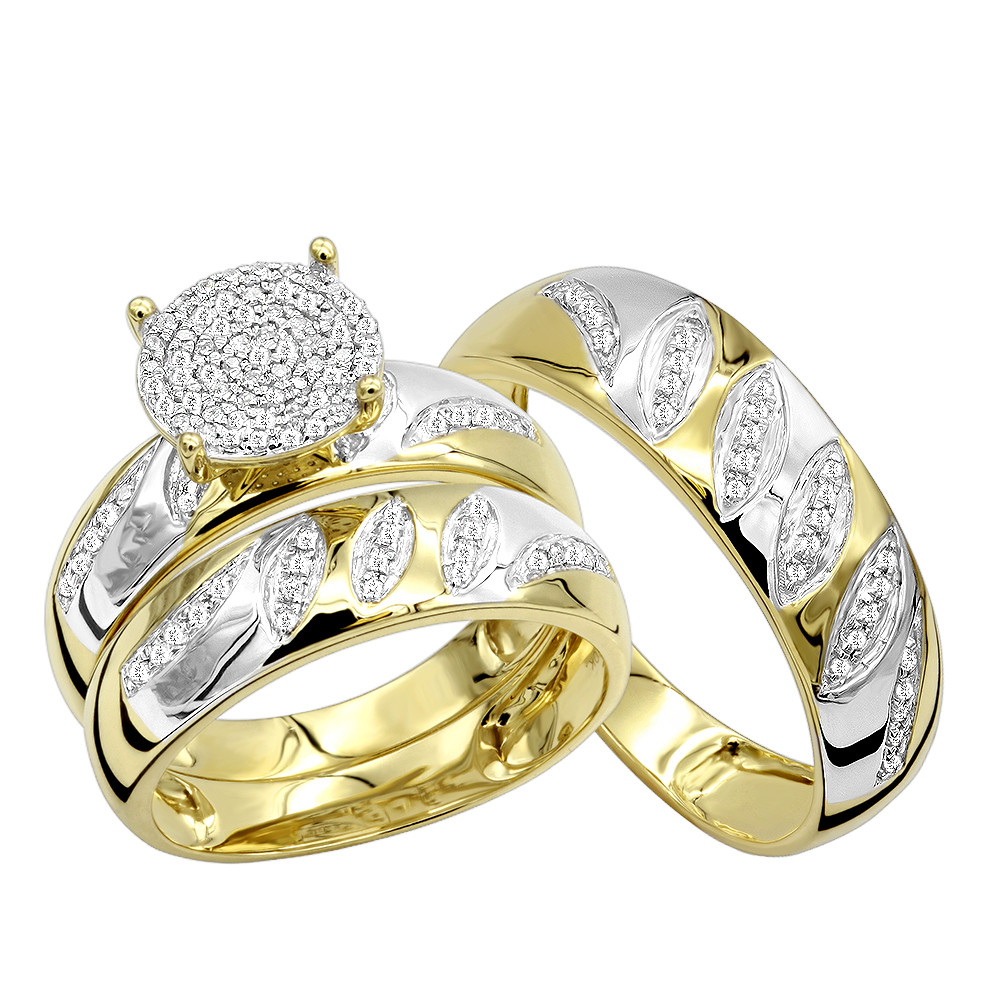 Wedding Rings Sets Cheap
 Cheap Engagement Rings and Wedding Band Set in 10K Gold