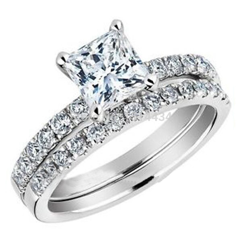 Wedding Rings Size 11
 Size 5 11 Women Wedding Engagement Double Ring Set With