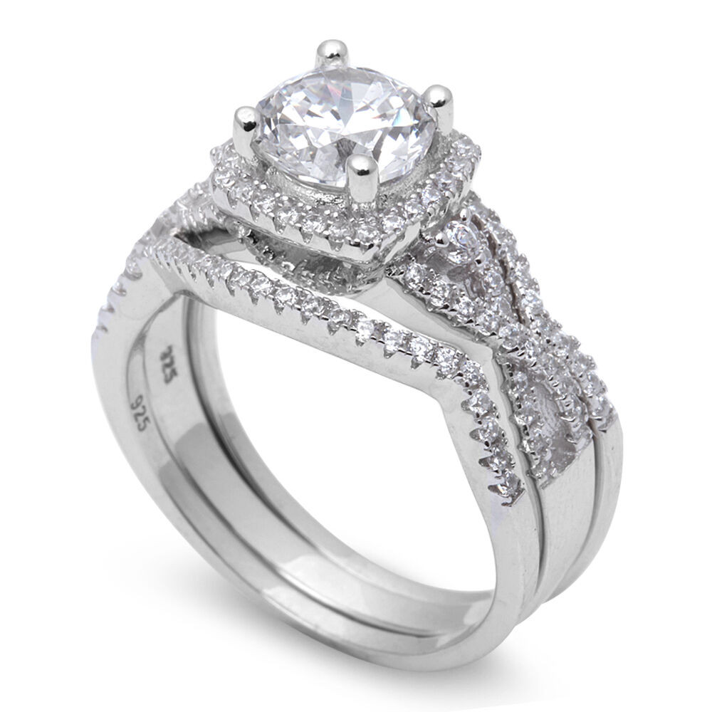 Wedding Rings Size 11
 AMAZING 2CT FINE CZ WEDDING 3 RING SET 925 Sterling
