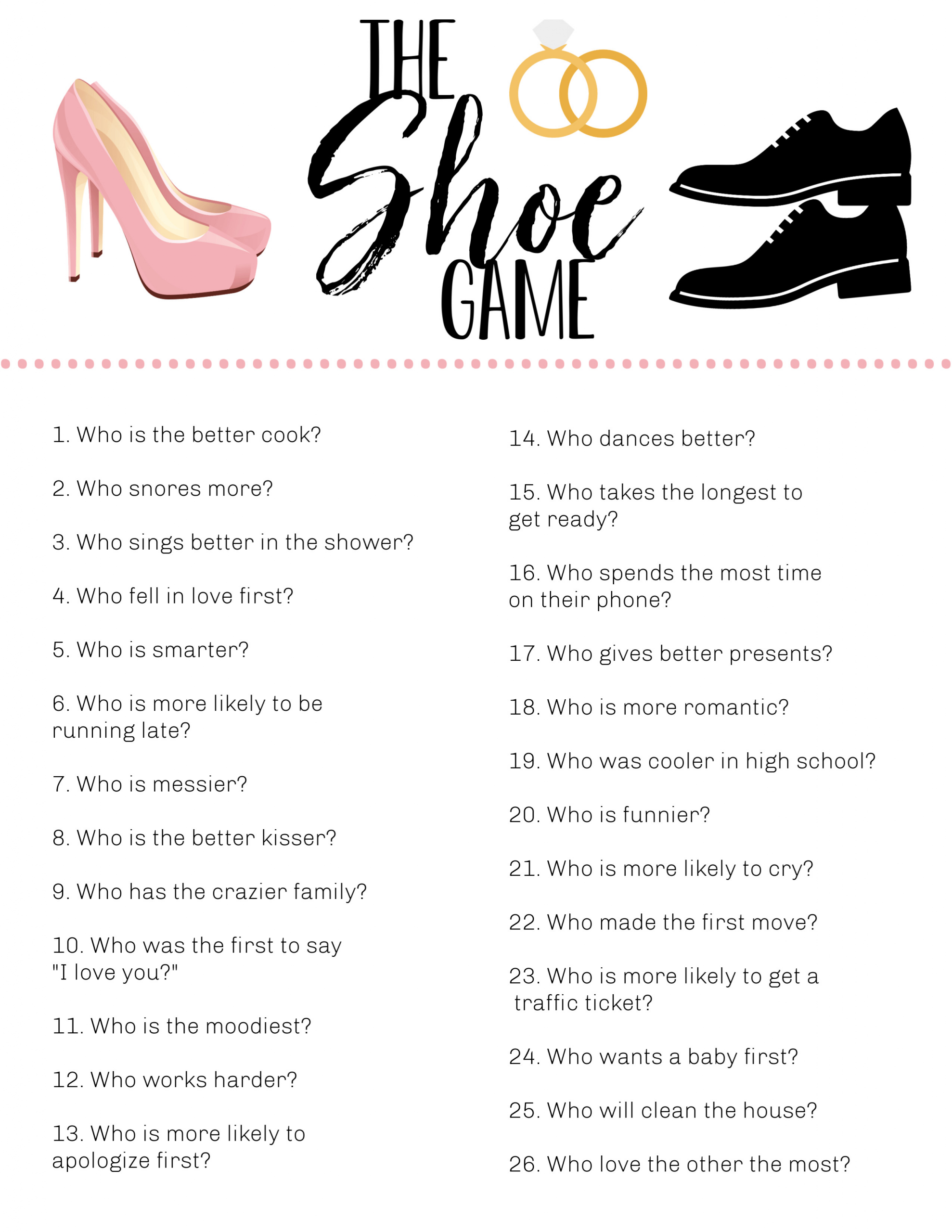 Wedding Shoe Game
 Wedding Shoe Game – Fun Squared