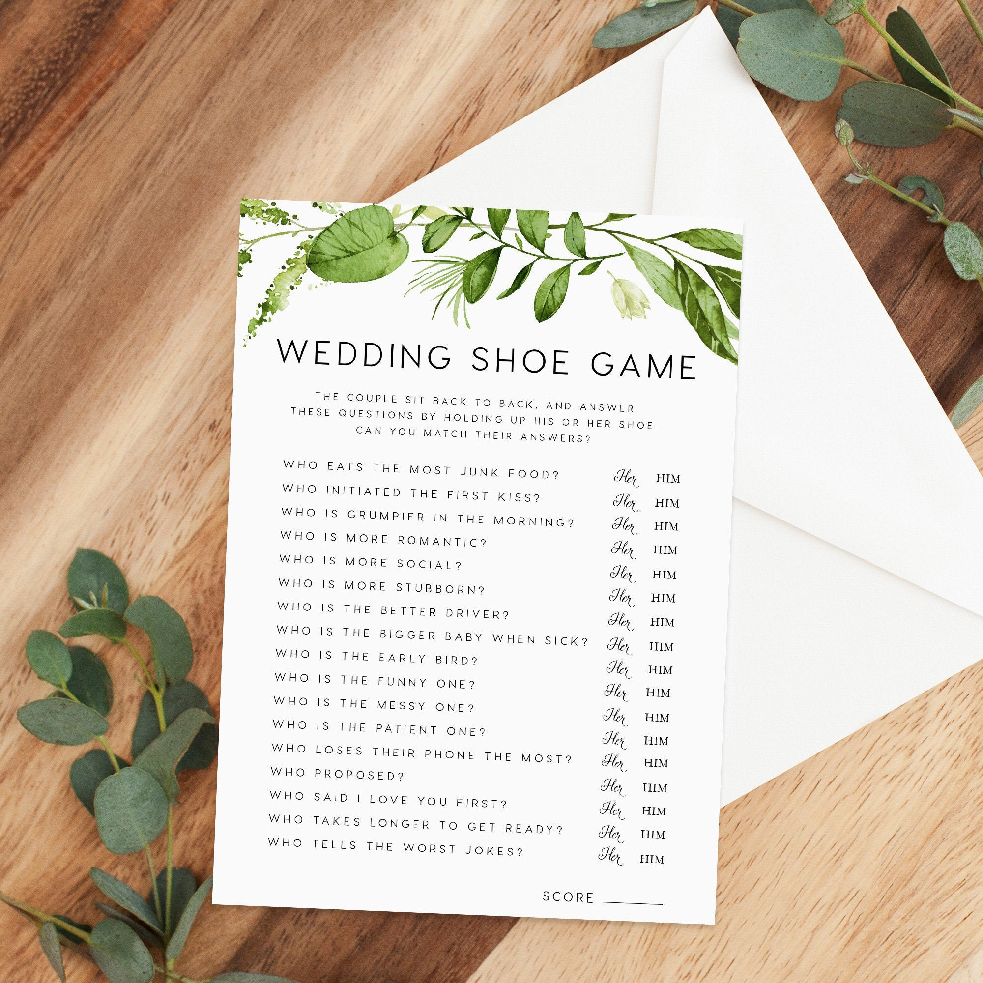 Wedding Shoe Game
 Wedding Table Game Ideas hitched