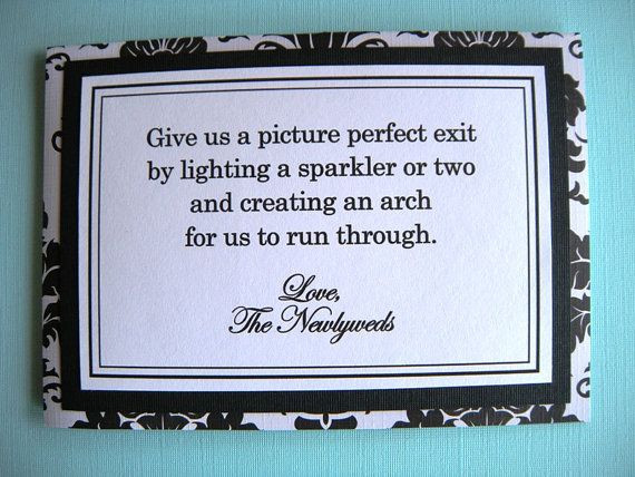 Wedding Sparklers Usa Coupon
 5x7 Tent Folded Sparkler Exit Wedding Sign in Black and