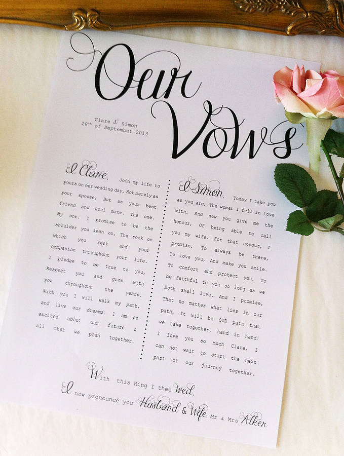 Wedding Vow Template
 To Have and To Hold Writing Your Wedding Vows