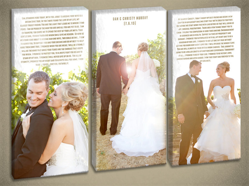 Wedding Vows On Canvas
 Wedding Vow Wall Art Triple Canvas Use Vows by