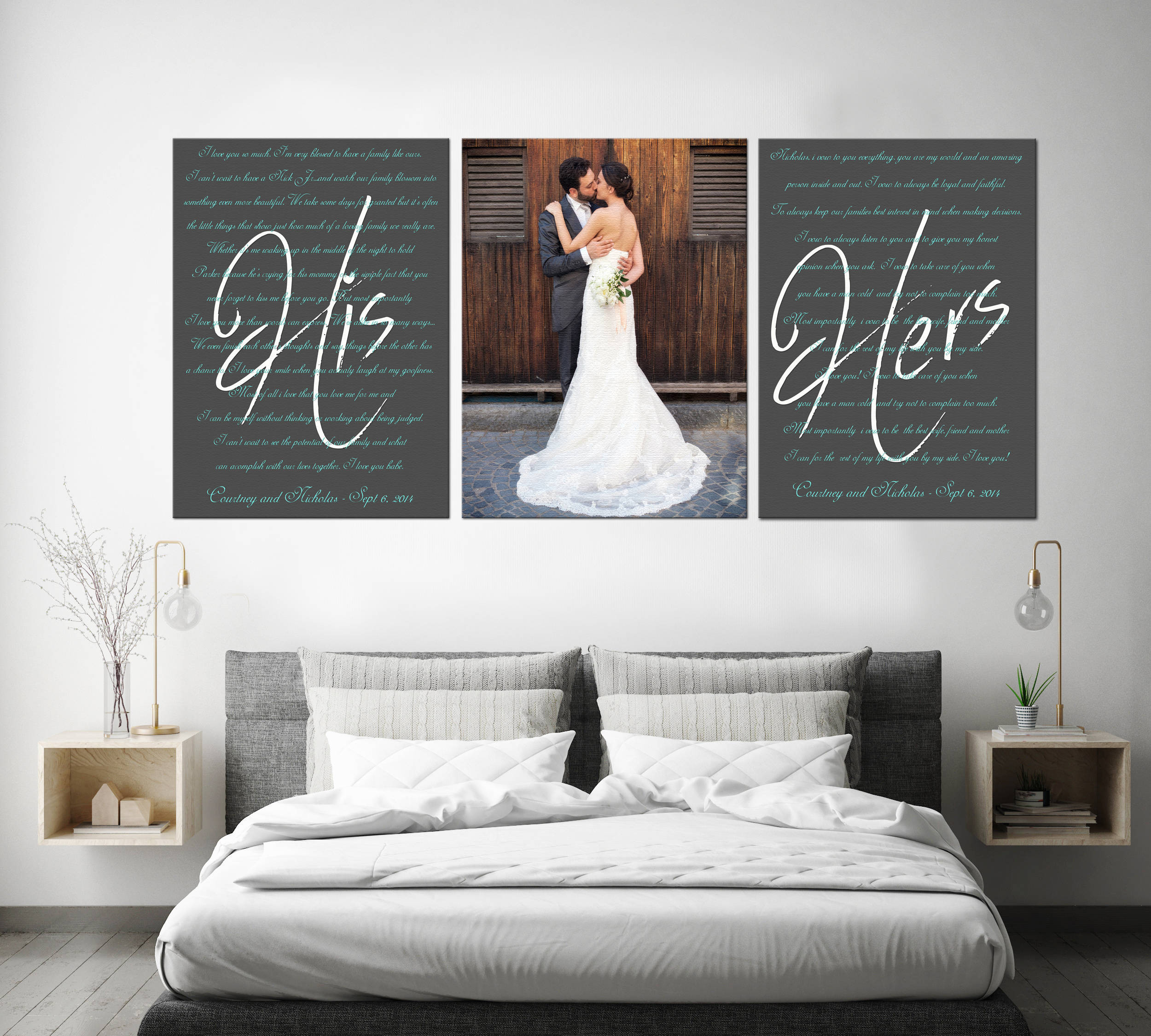 Wedding Vows On Canvas
 Set of 3 canvas print wedding vow canvas large canvas set