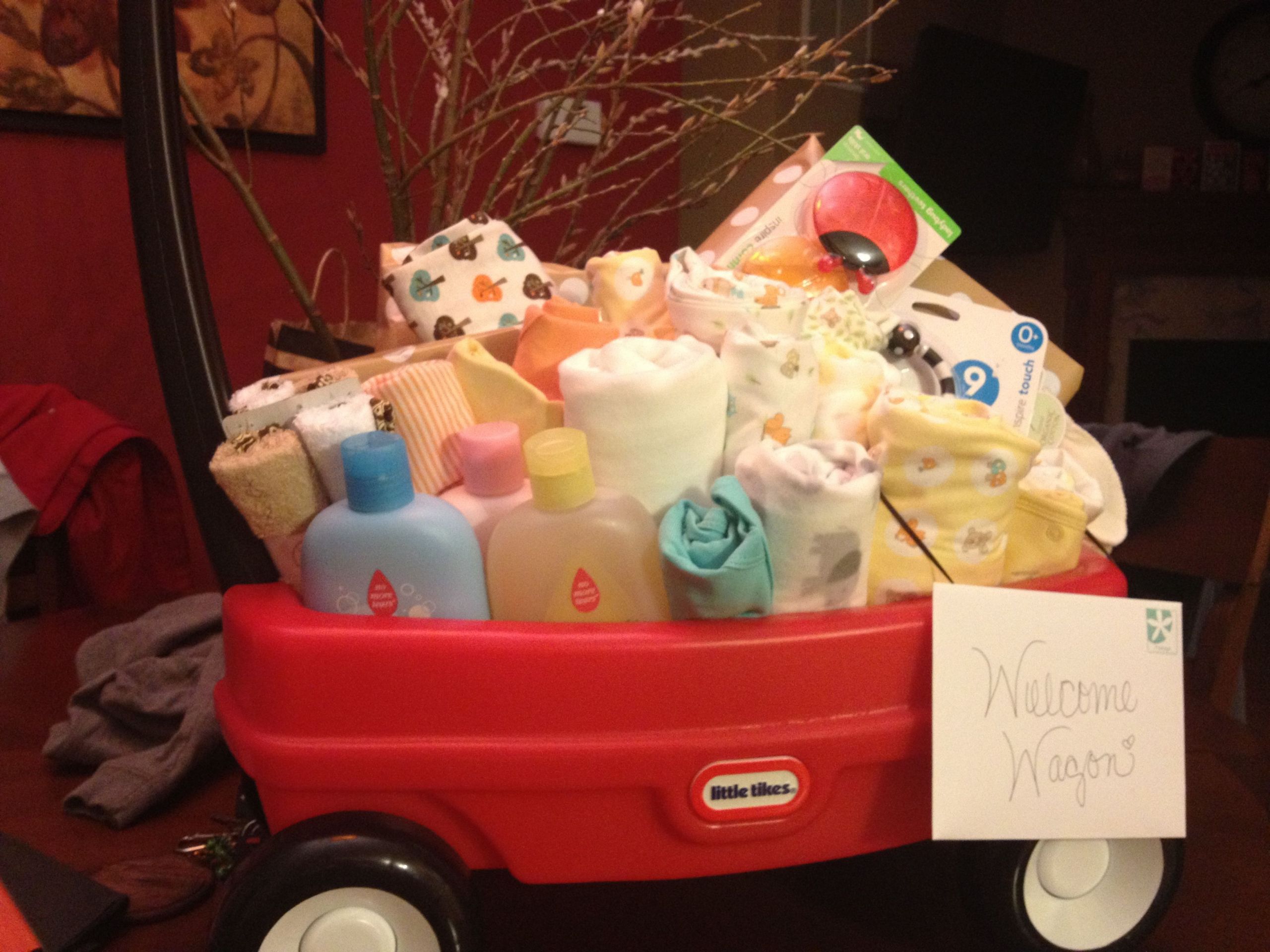 Welcome Baby Gift Ideas
 Wel e wagon baby shower t Made it for one of the