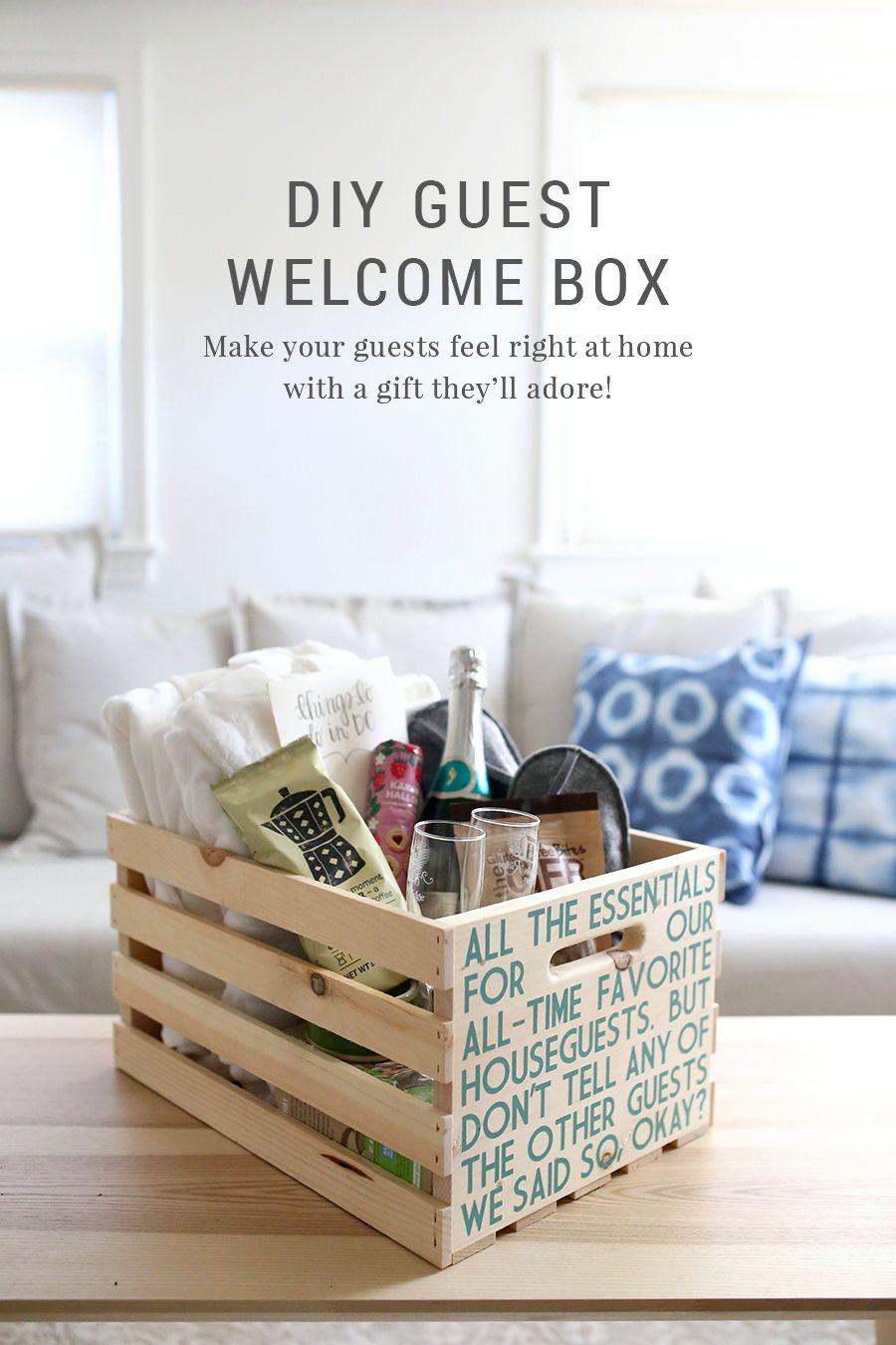 Welcome Home Gift Basket Ideas
 DIY Guest Wel e Box Free Printable Template