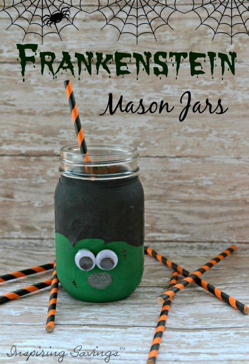 What Time Does Mickey's Halloween Party Start
 DIY Frugal Frankenstein Mason Jar Beverage Cups