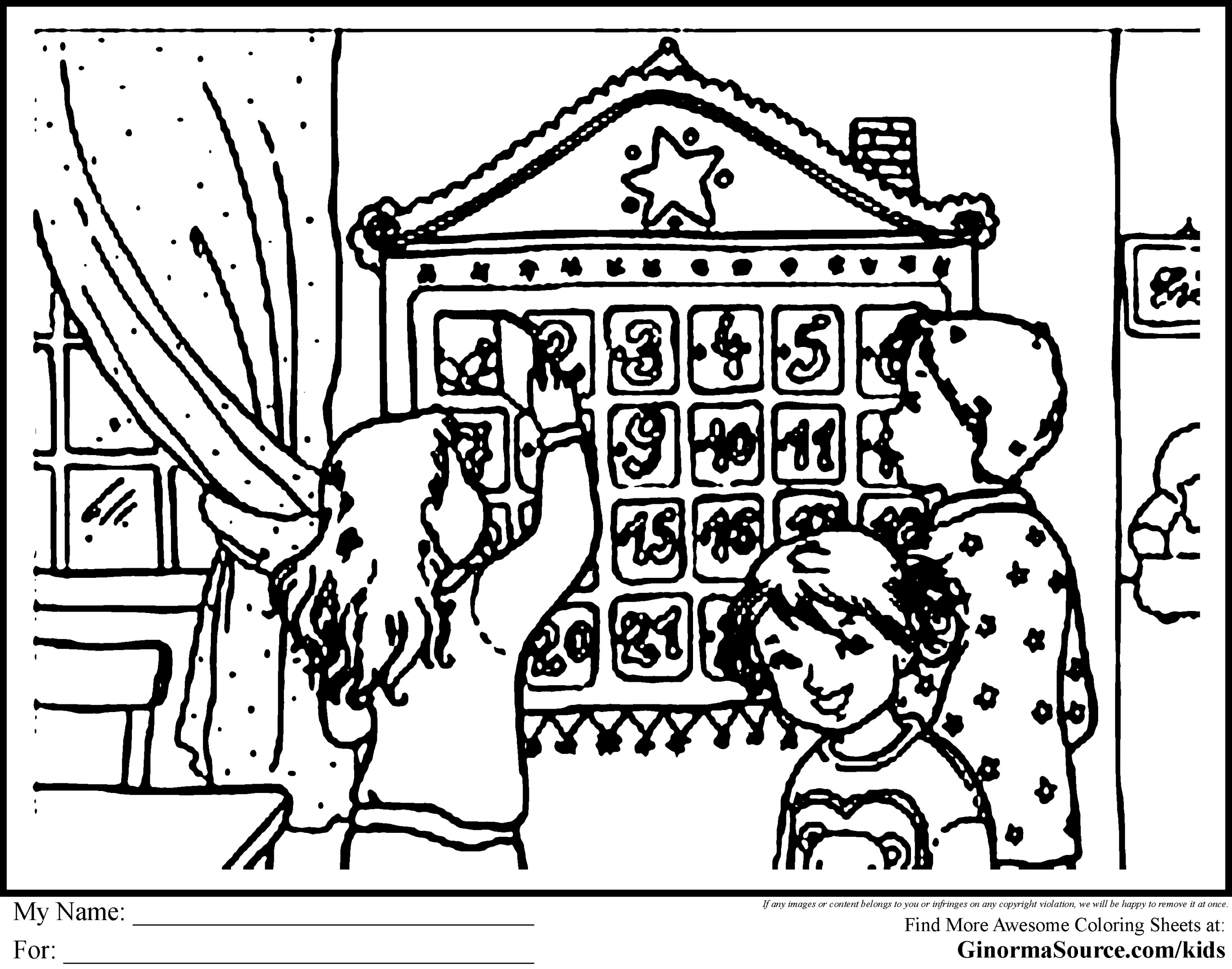 When Do Kids Start Coloring
 Advent Calendar Coloring Pages GINORMAsource Kids