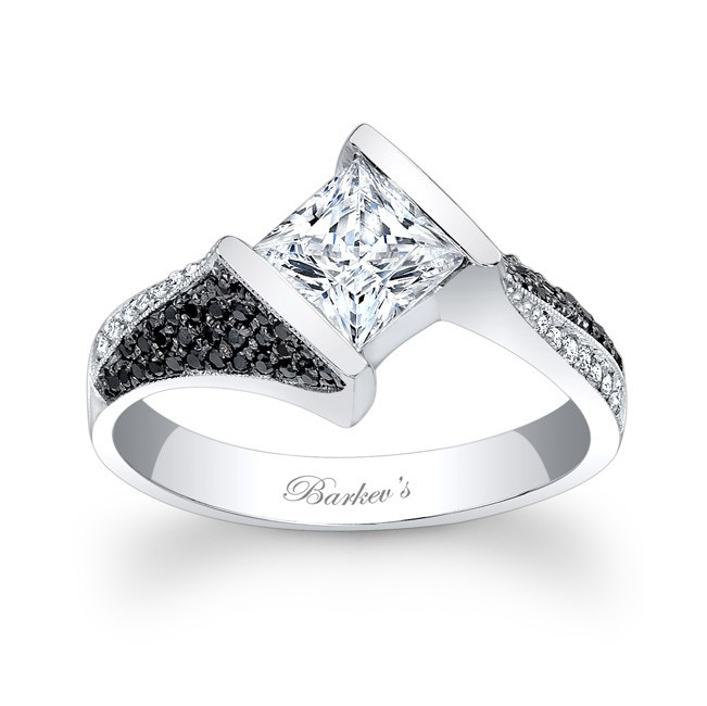 White And Black Diamond Engagement Rings
 Barkev s Black And White Diamond Engagement Ring 7872LBK