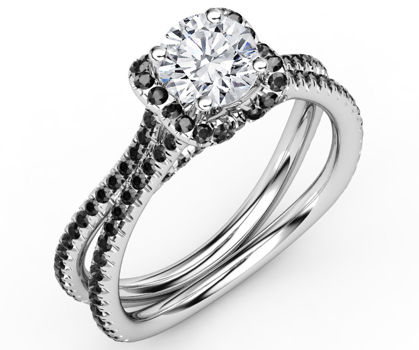 White And Black Diamond Engagement Rings
 Black Diamond Engagement Rings from MDC Diamonds NYC