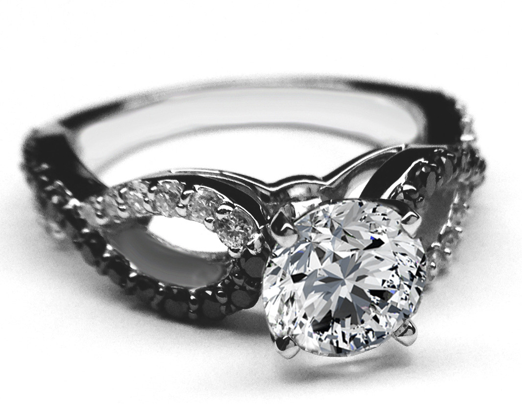 White And Black Diamond Engagement Rings
 Engagement Ring Black & White Infinity Diamond Engagement