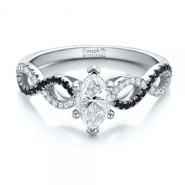 White And Black Diamond Engagement Rings
 Custom Black and White Diamond Engagement Ring